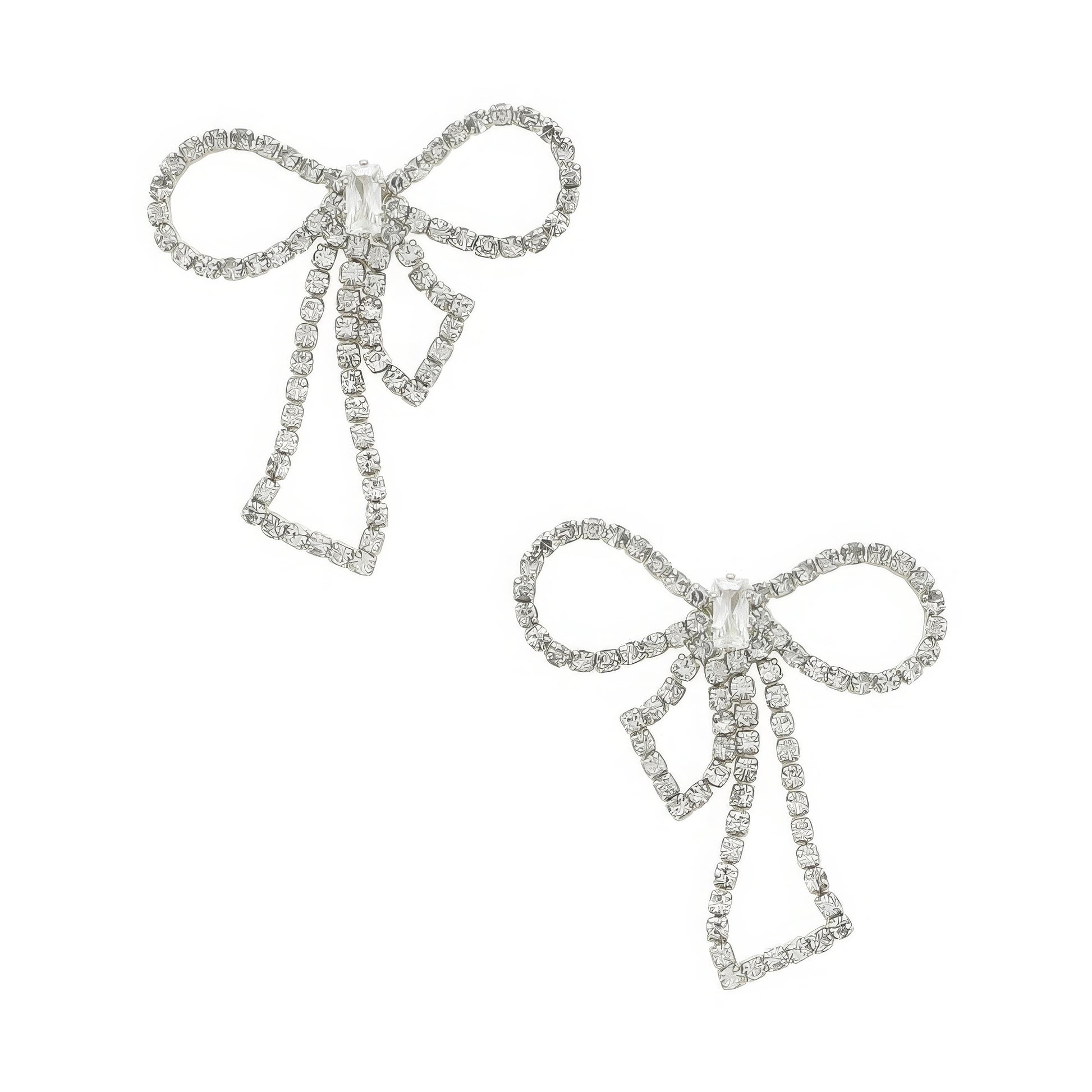 Rhinestone Bow Post Earrings - Nova Store