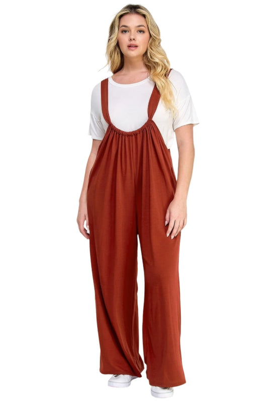 Brown French Terry Jumpsuit | Brown Terry Jumpsuit | Nova Store