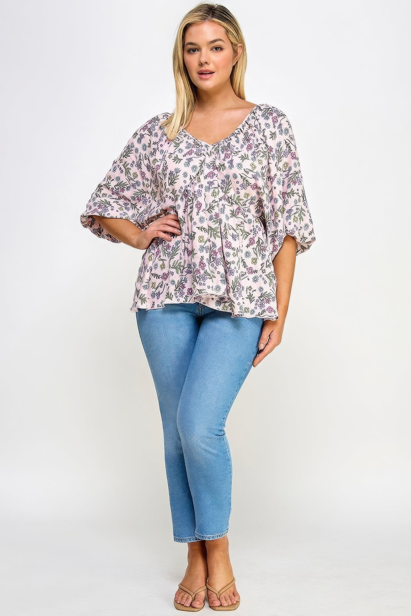 Floral V-Neck Top | Floral Babydoll Top | Nova Store