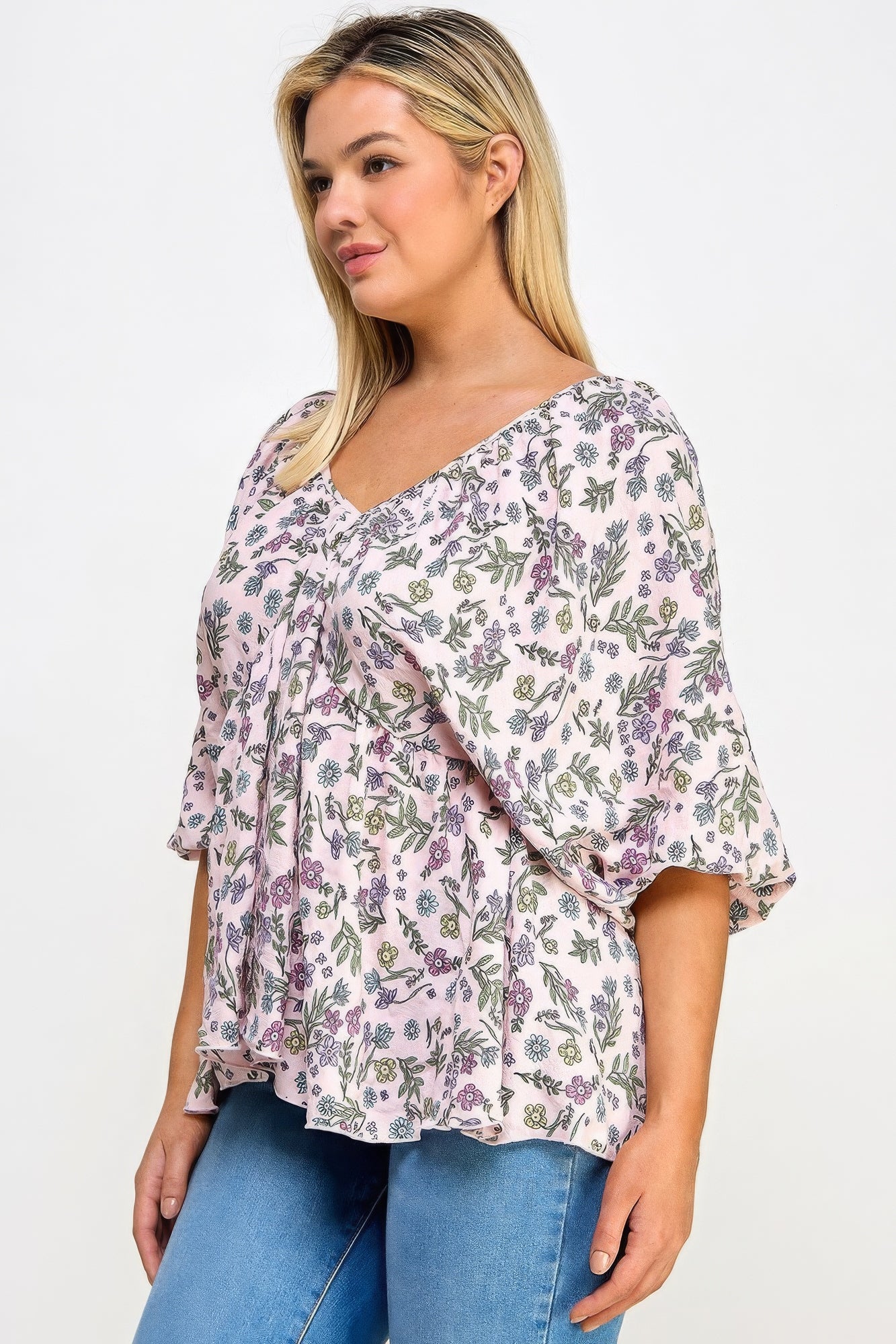 Floral V-Neck Top | Floral Babydoll Top | Nova Store