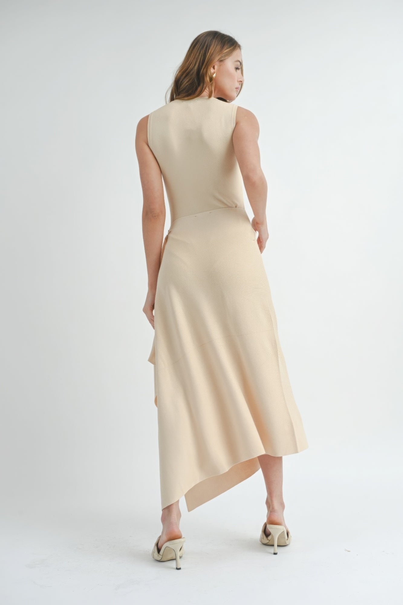 Beige Slit Maxi Dress | Beige Slit Dress | Nova Store