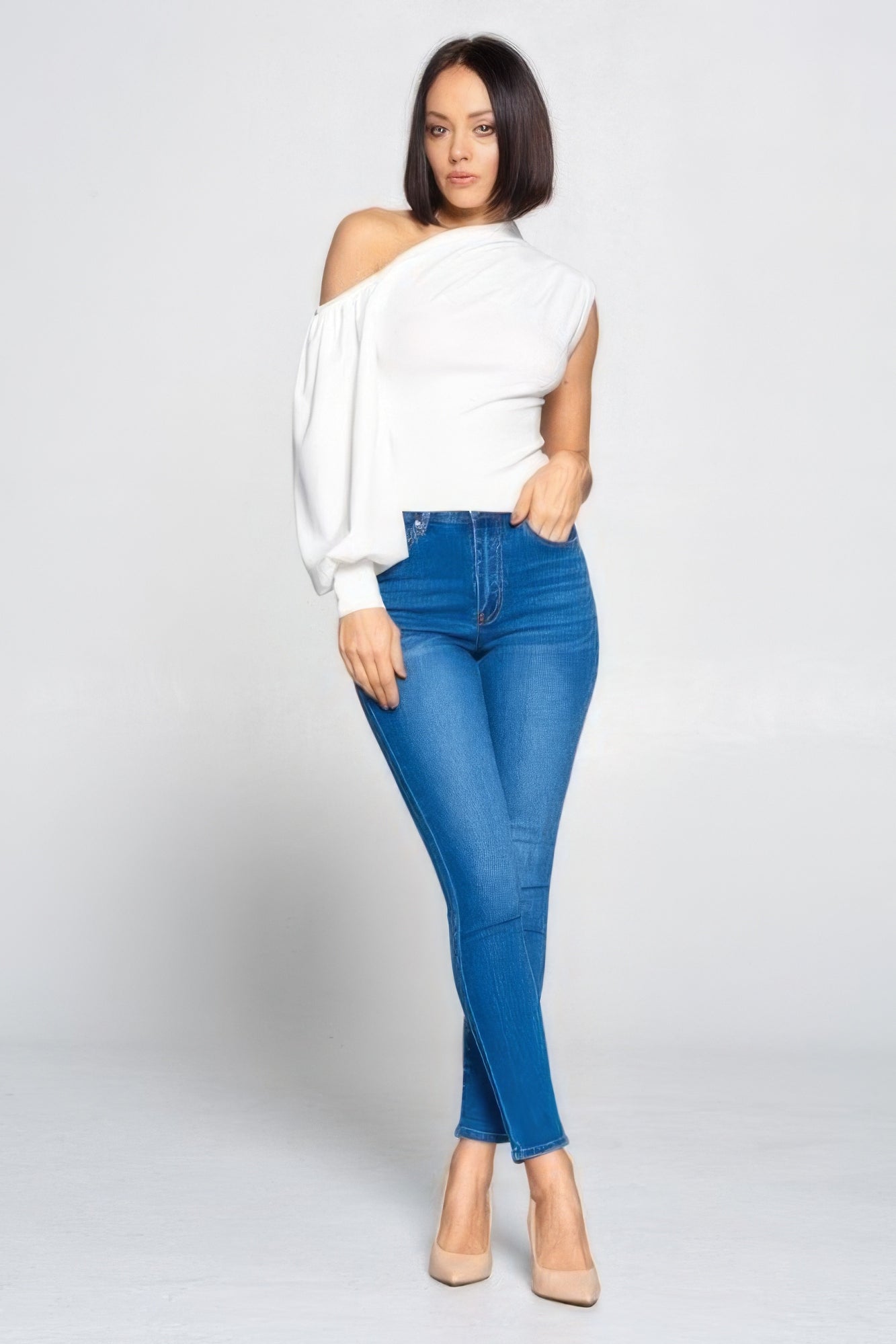 White One-Shoulder Top | Stylish One-Shoulder Top | Nova Store