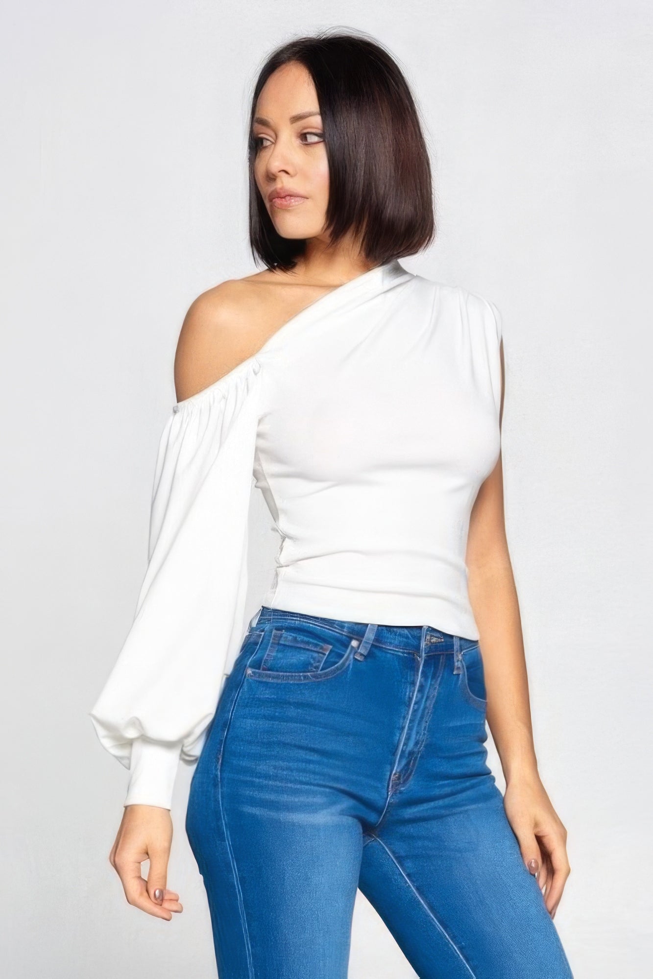 White One-Shoulder Top | Stylish One-Shoulder Top | Nova Store