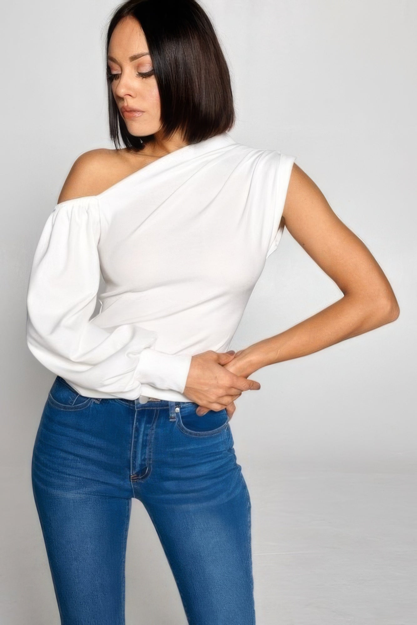 White One-Shoulder Top | Stylish One-Shoulder Top | Nova Store