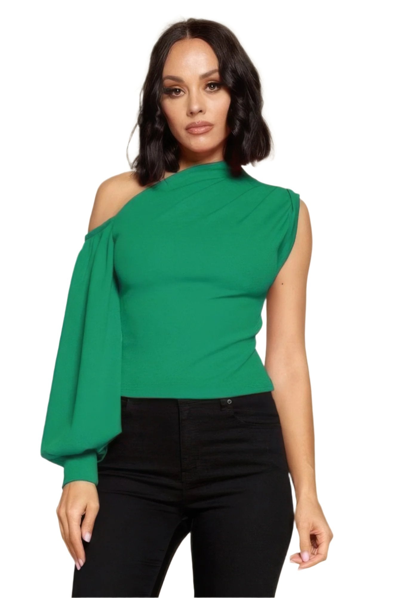 Green One-Shoulder Top | Women's Green Top | Nova Store