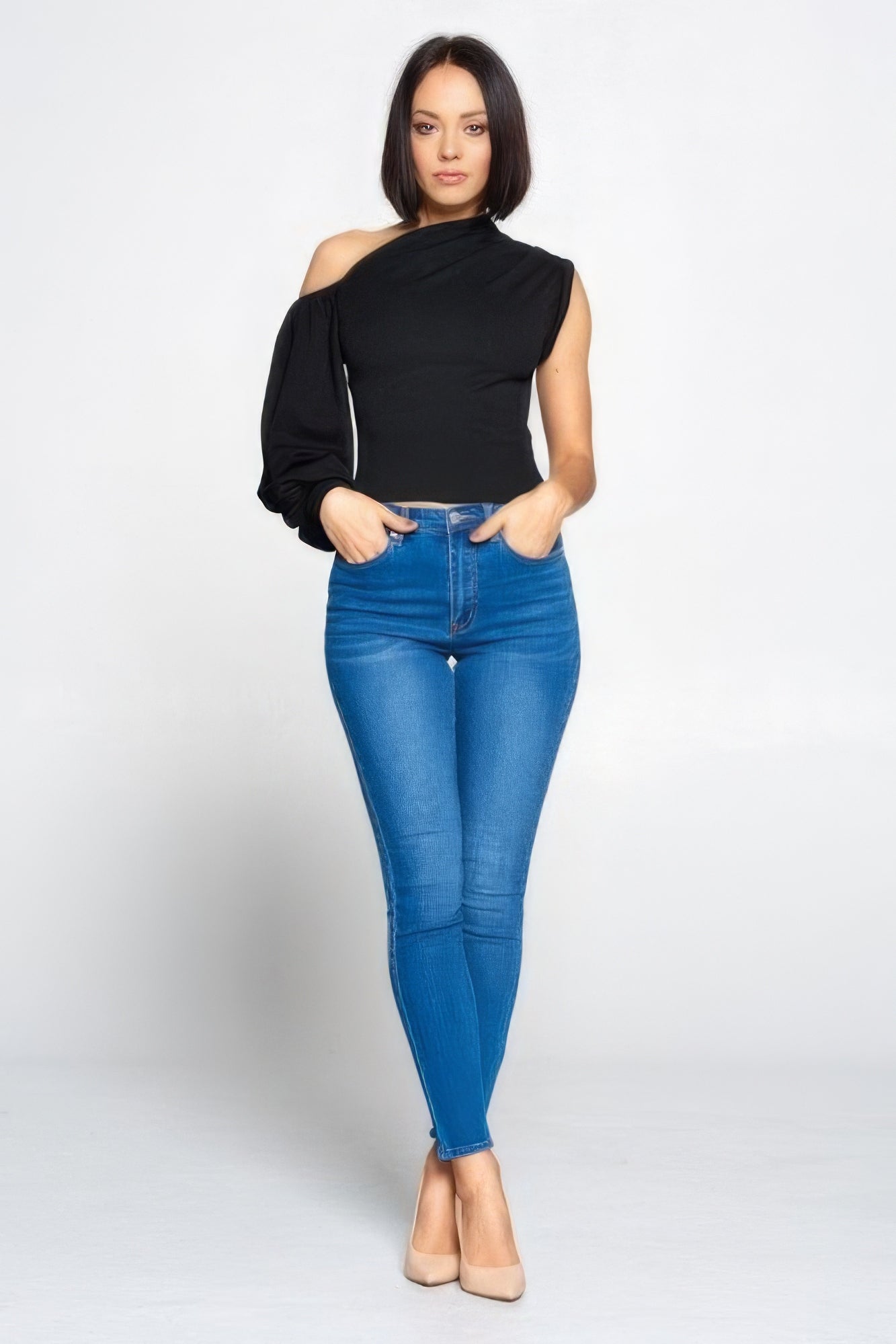  Black One-Shoulder Top | One-Shoulder Top | Nova Store