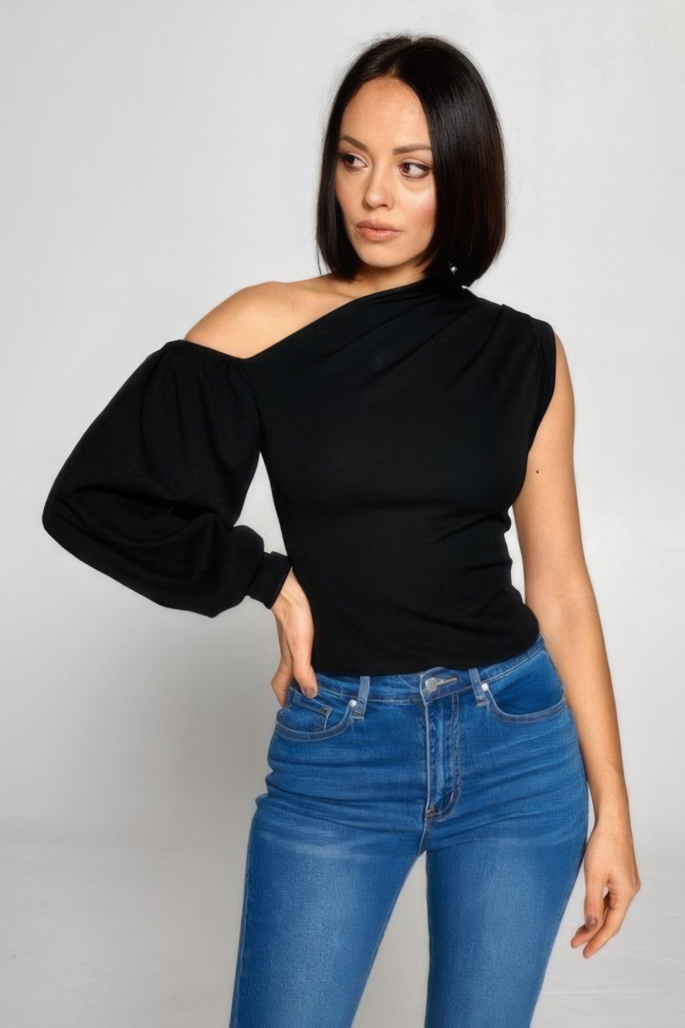  Black One-Shoulder Top | One-Shoulder Top | Nova Store