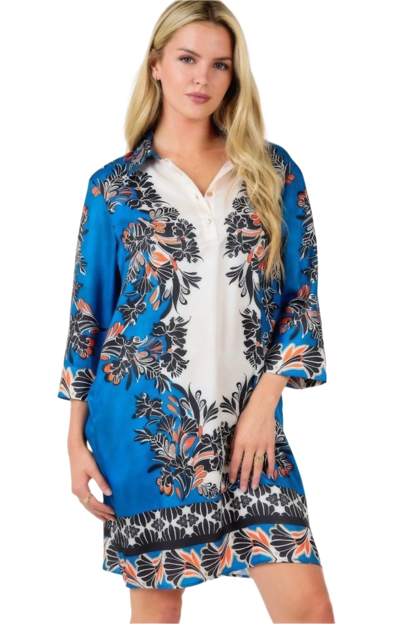 Multi Colored Sleeve Dress | Blue Sleeve Dress | Nova Store