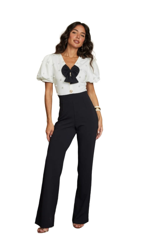 Bow and Pearl Jumpsuit | Pearl Fashion Jumpsuit | Nova Store