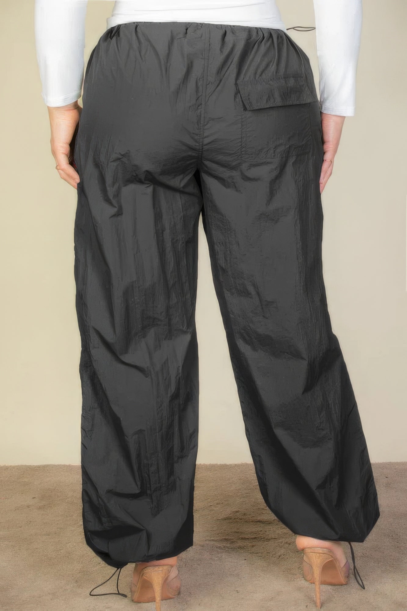 Plus Size Drawstring Waist Parachute Pants - Nova Store