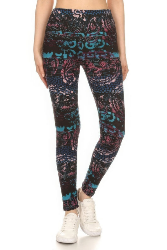 Printed Banded Leggings | Yoga Printed Leggings | Nova Store