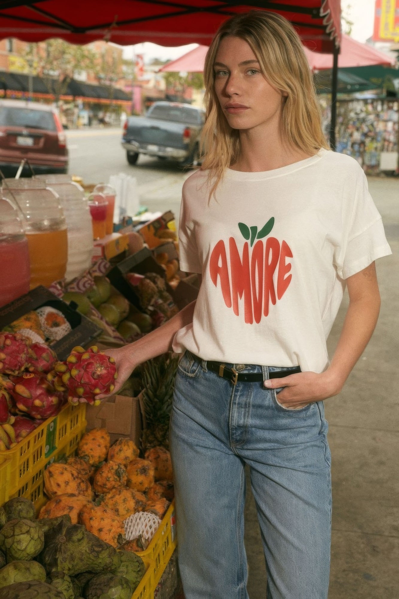 Amore Garment-washed Fruit Graphic Tee - Nova Store