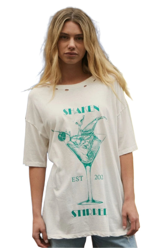 Shaken Stirred Martini Distressed Graphic Tee - Nova Store