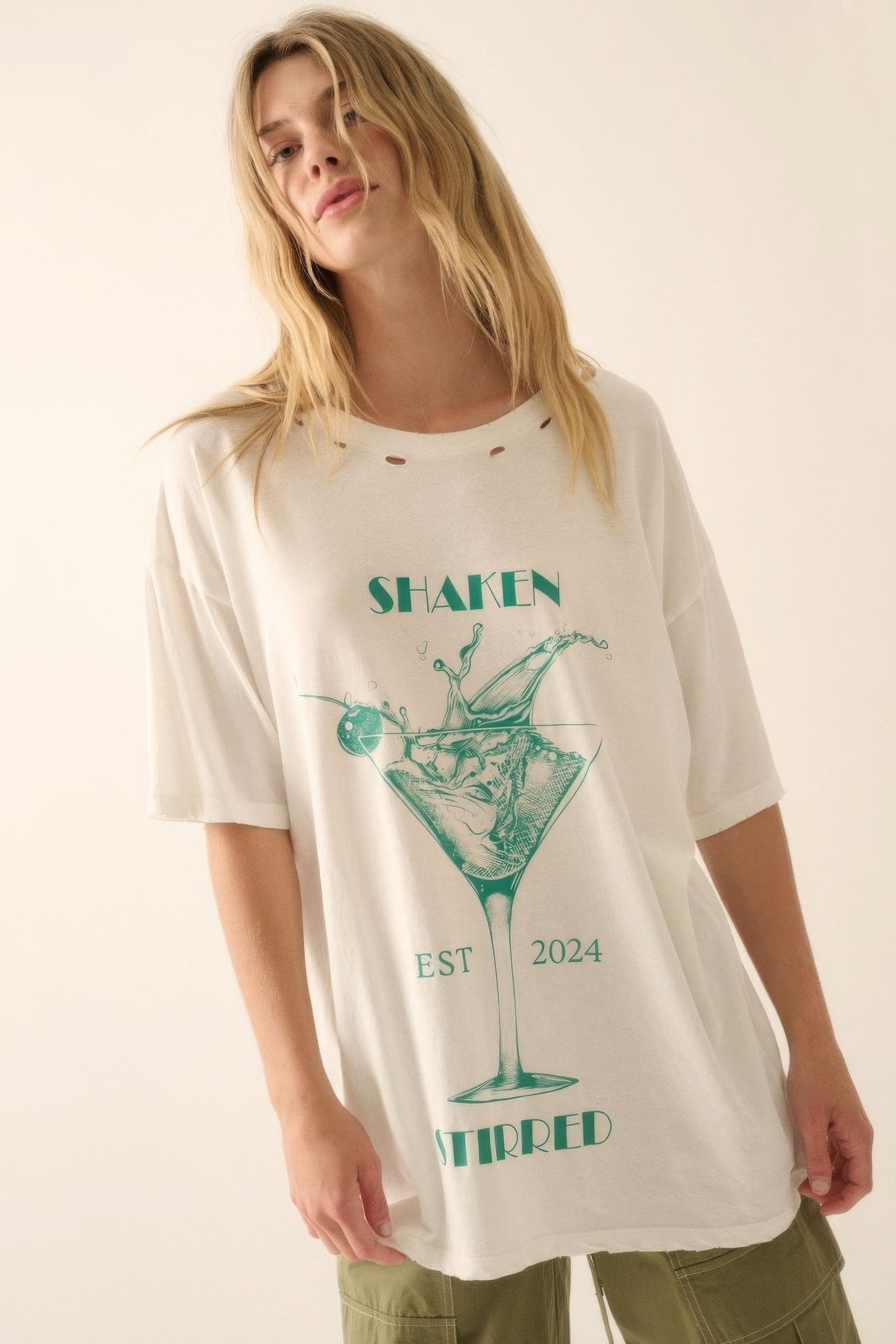Shaken Stirred Martini Distressed Graphic Tee - Nova Store
