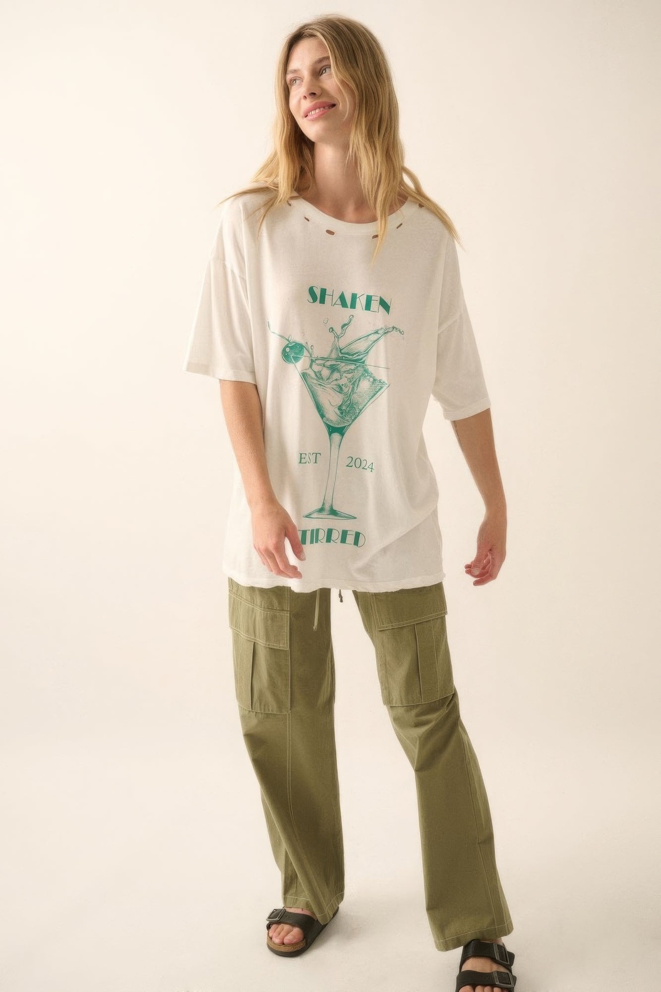 Shaken Stirred Martini Distressed Graphic Tee - Nova Store