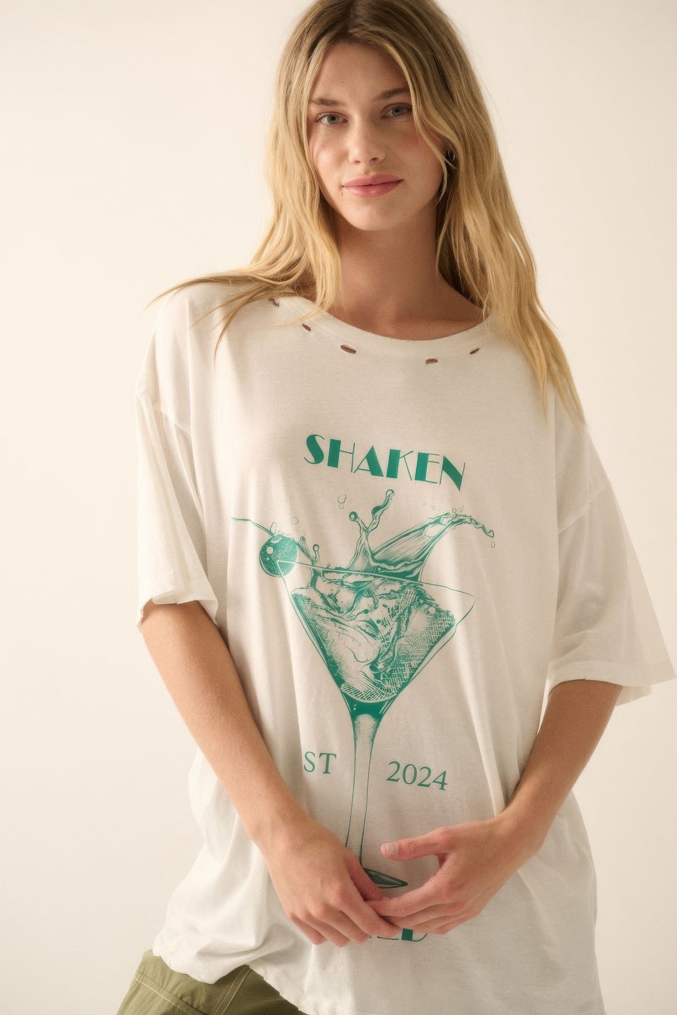 Shaken Stirred Martini Distressed Graphic Tee - Nova Store