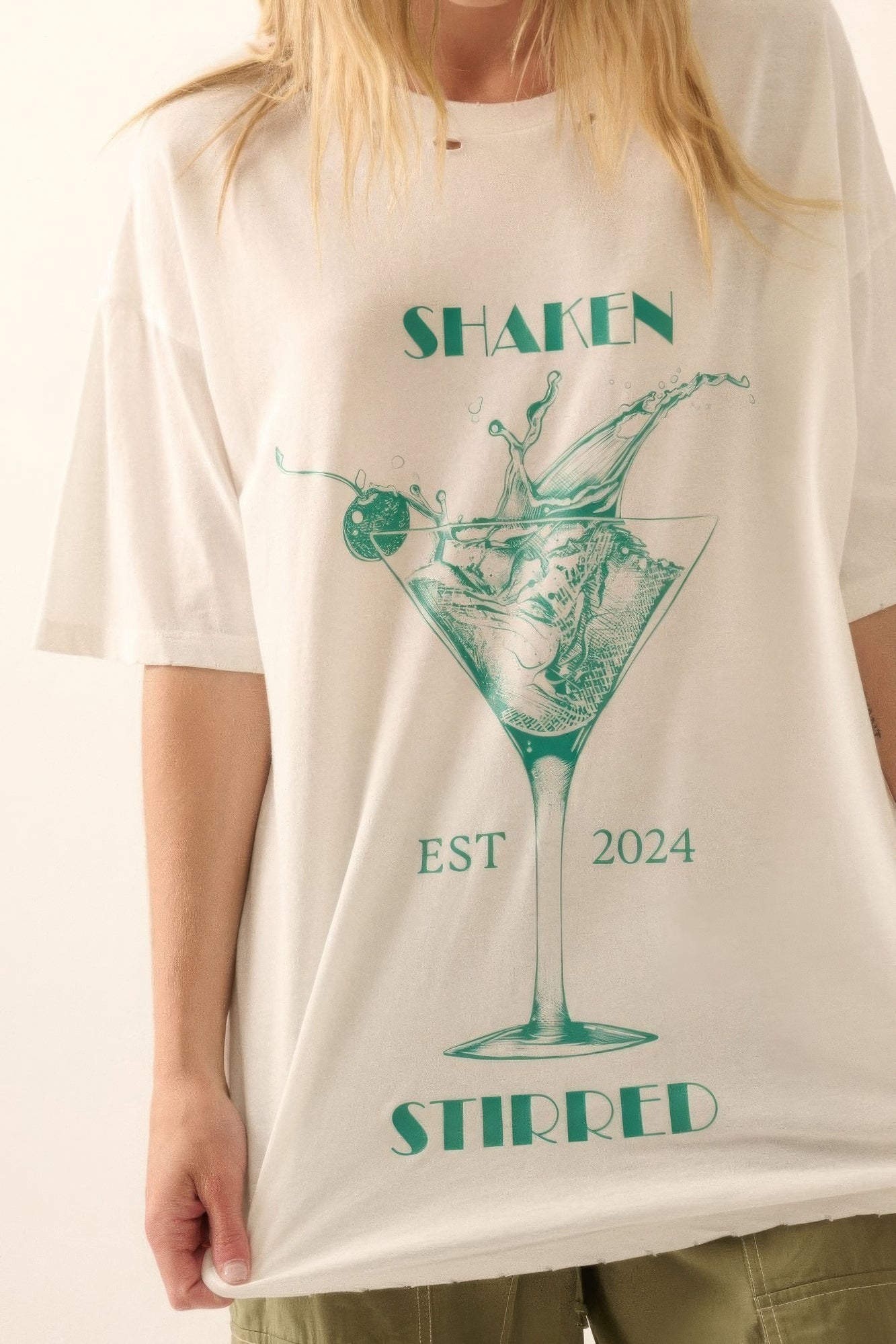Shaken Stirred Martini Distressed Graphic Tee - Nova Store