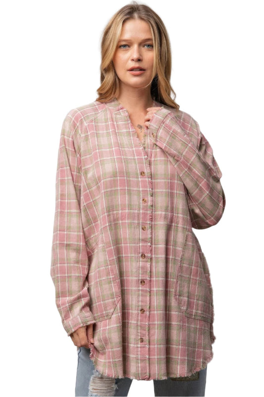 Plaid Cotton Linen Shirt - Nova Store