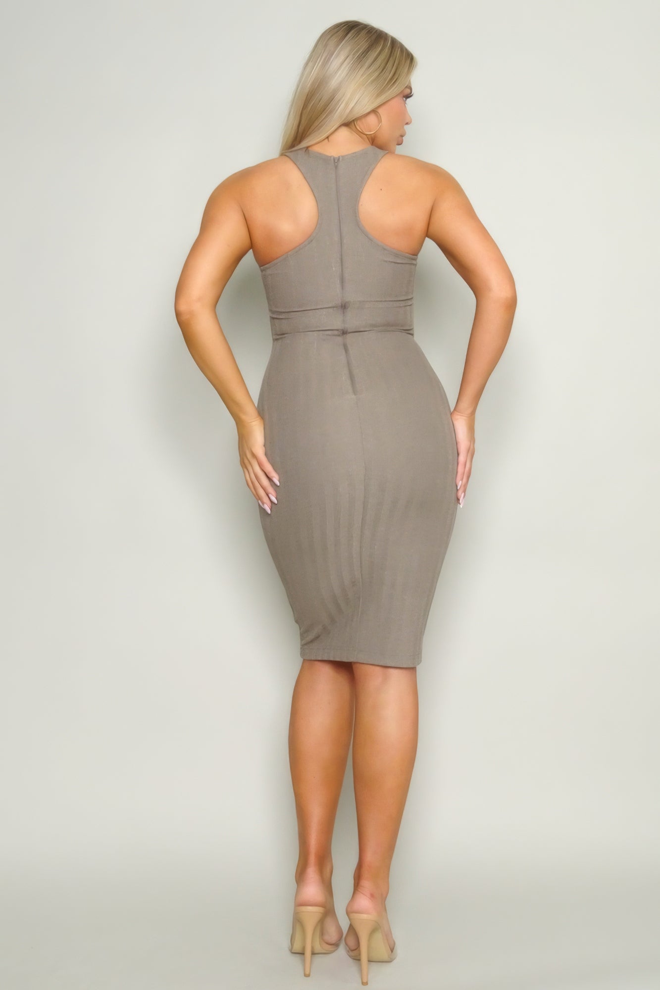 Knitted Midi Dress | Grey Knitted Dress | Nova Store