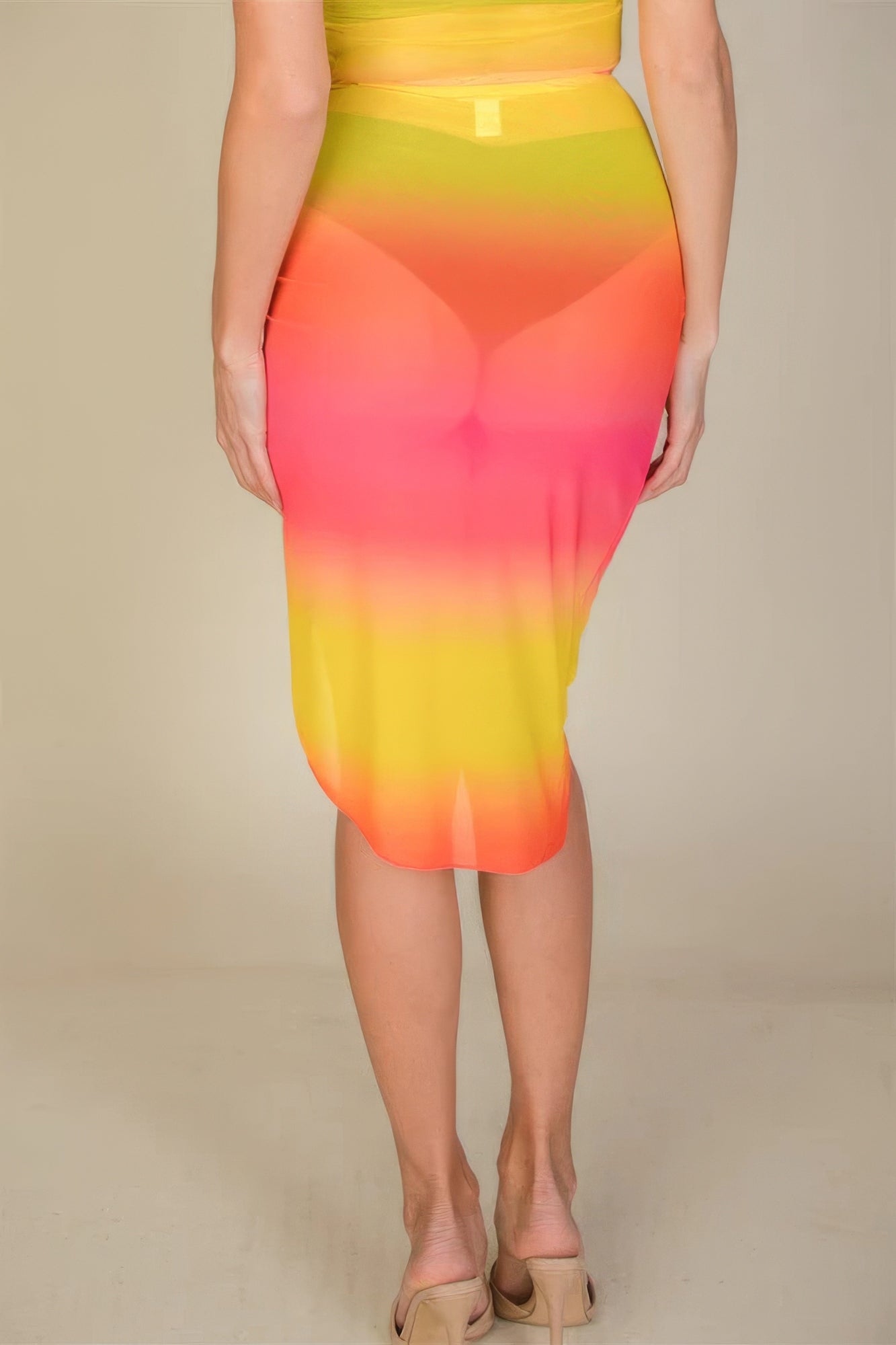 Sexy Sheer Mesh Drawstring Ruched Skirt - Nova Store