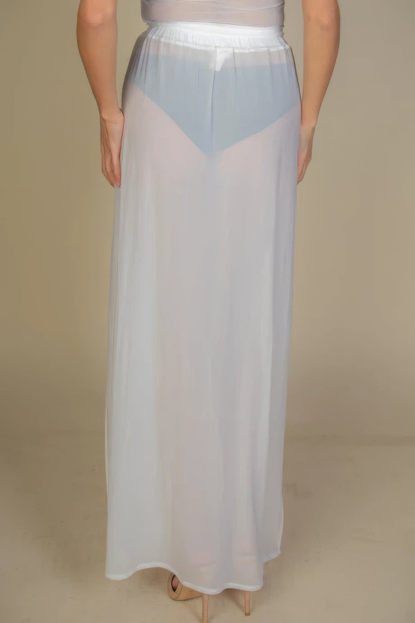 White Mesh Skirt | White Maxi Skirt | Nova Store