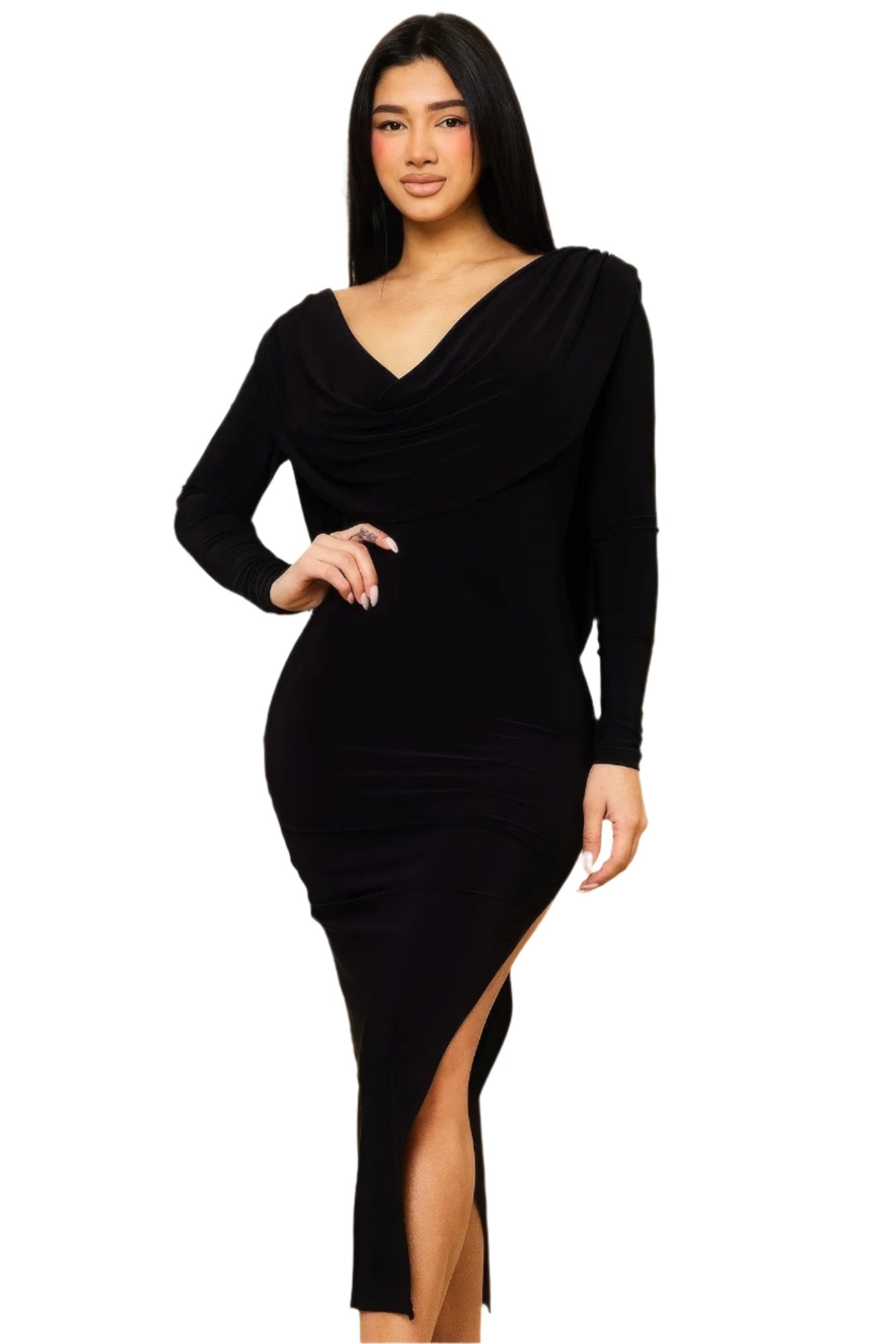 Cowl Neck Midi Dress | Stylish Midi Dress | Nova Store