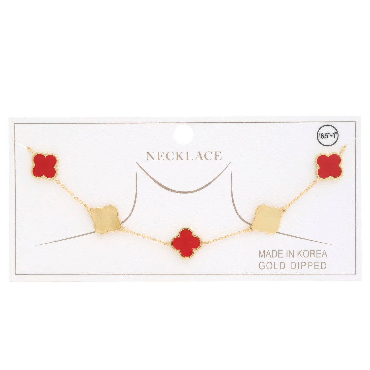 Clover Charm Station Gold Dipped Necklace - Nova Store