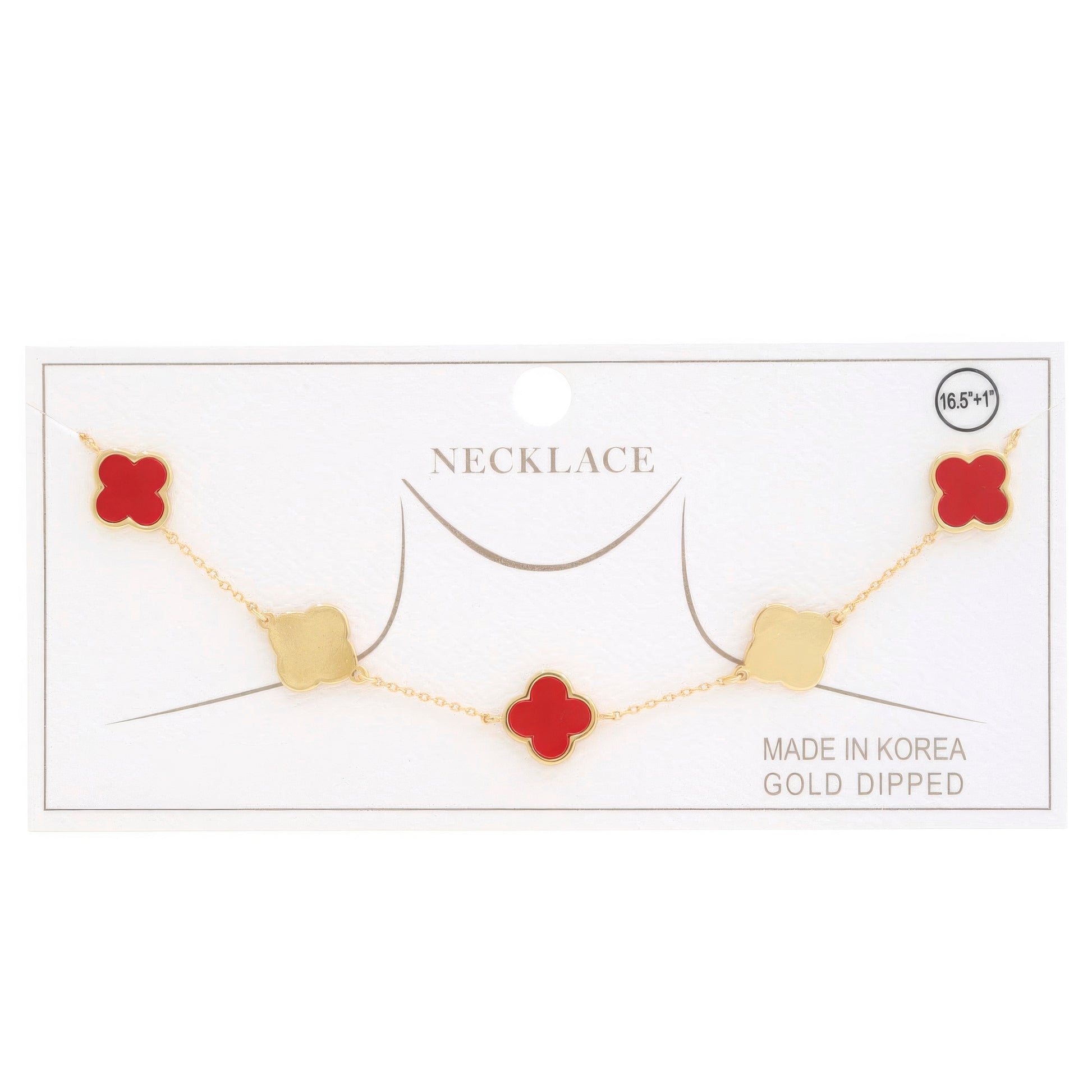 Clover Charm Station Gold Dipped Necklace - Nova Store