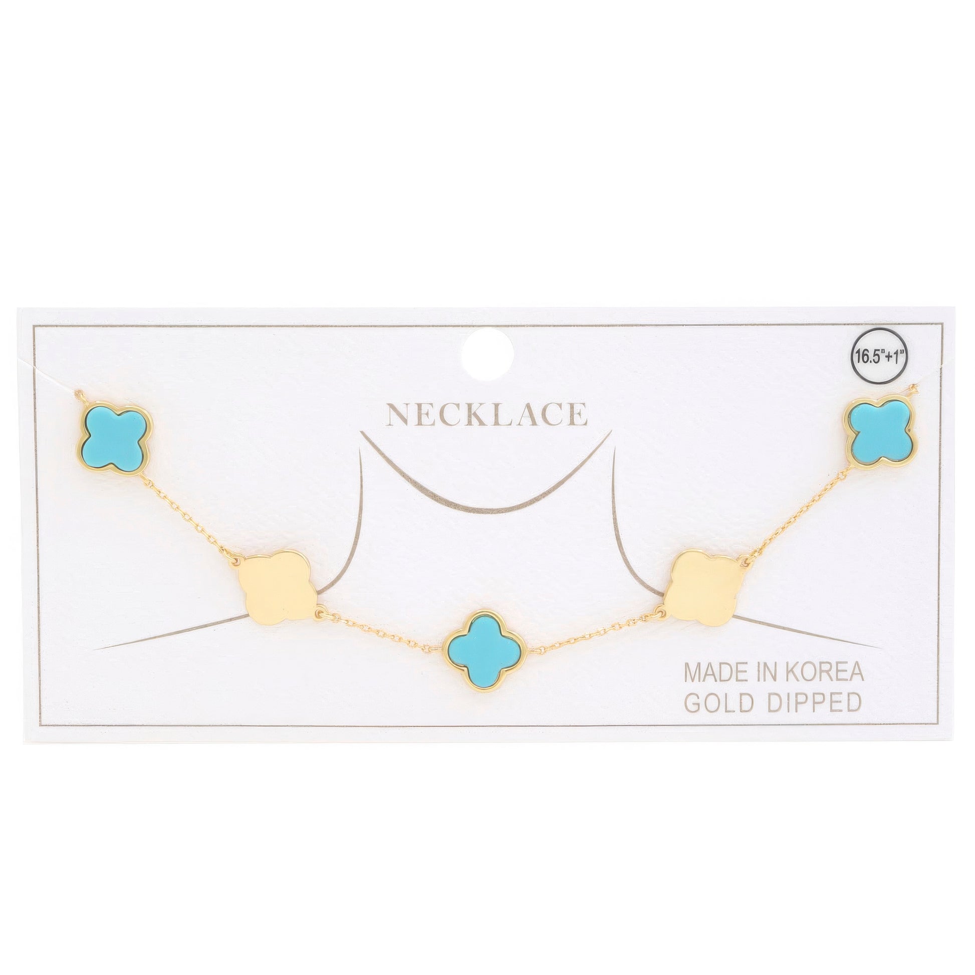 Clover Charm Station Gold Dipped Necklace - Nova Store