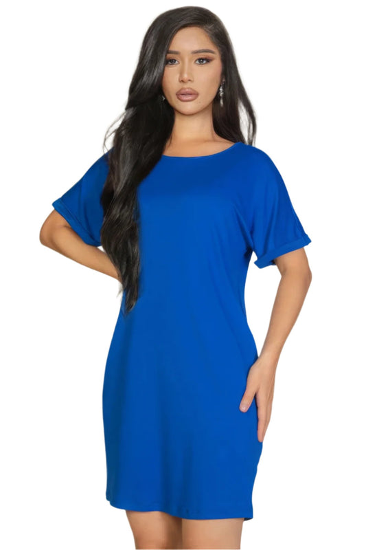 Side Pocket Double Folded Mini Dress