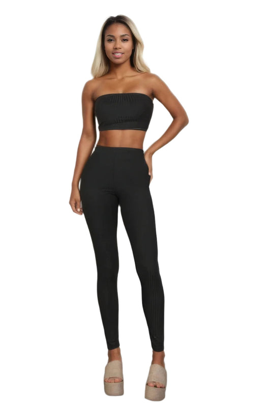 Ribbed Tube Top & Leggings Set