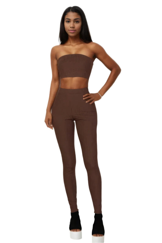 Ribbed Tube Top & Leggings Set