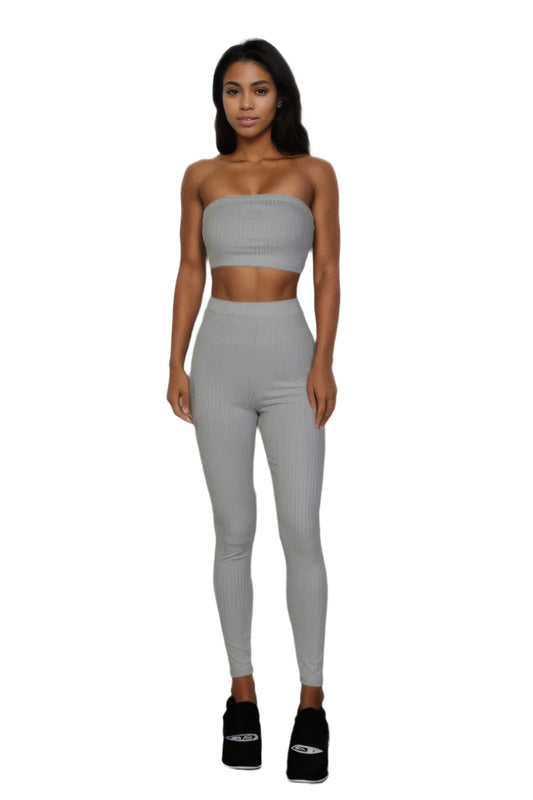 Ribbed Tube Top & Leggings Set