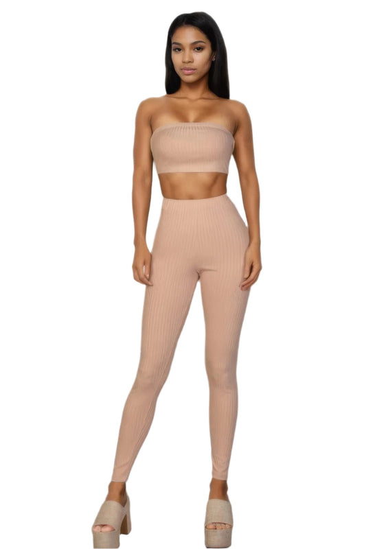 Ribbed Tube Top & Leggings Set