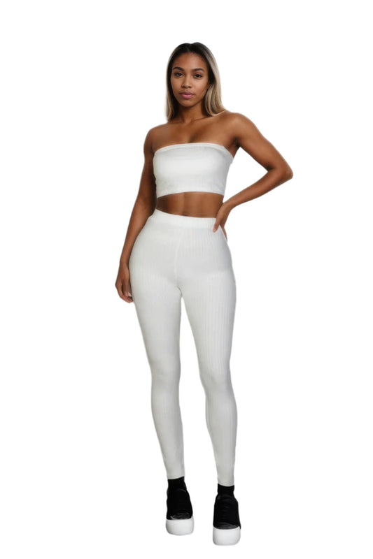 Ribbed Tube Top & Leggings Set