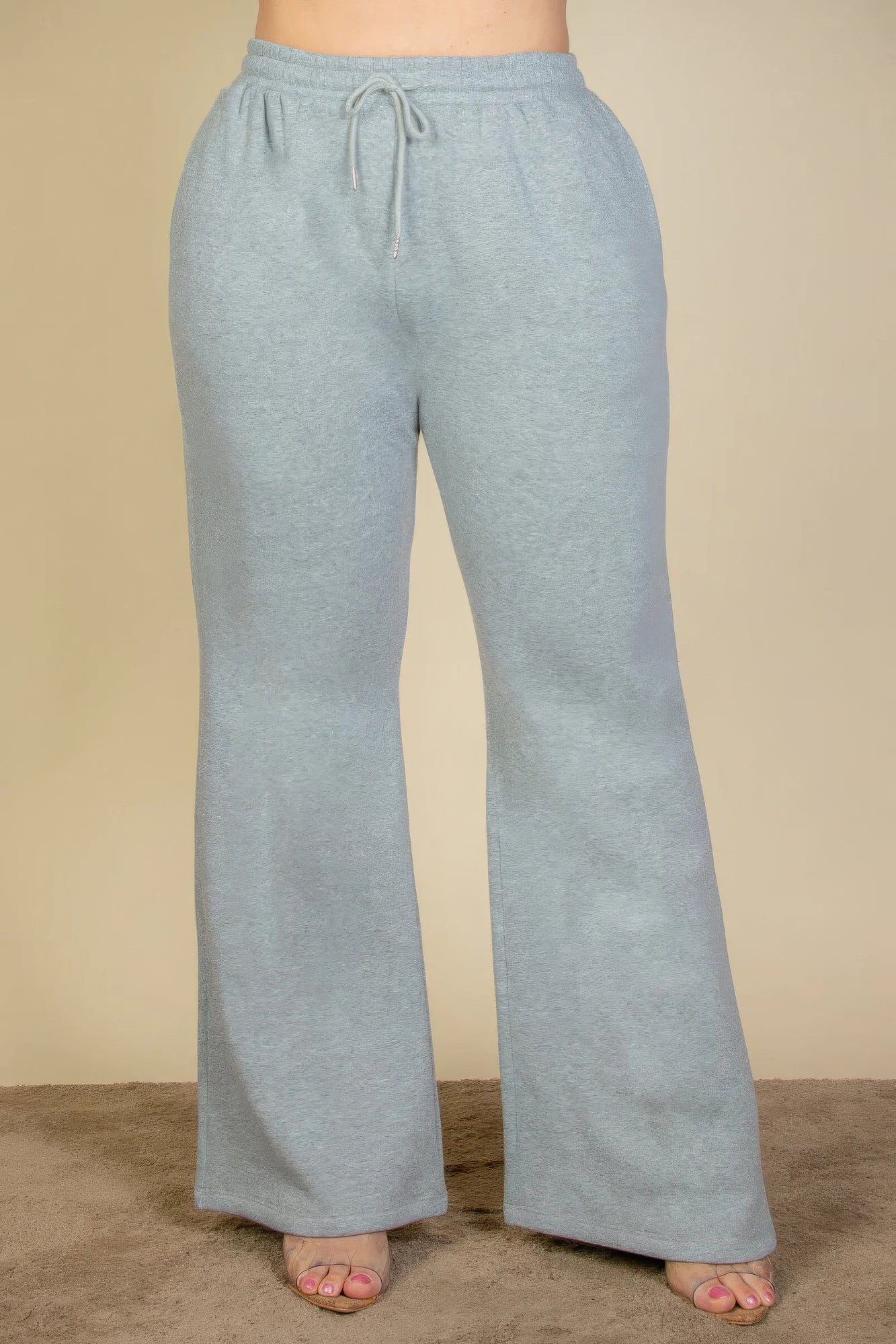 Plus Size Drawstring Waist Slant Pocket Sweatpants - Nova Store
