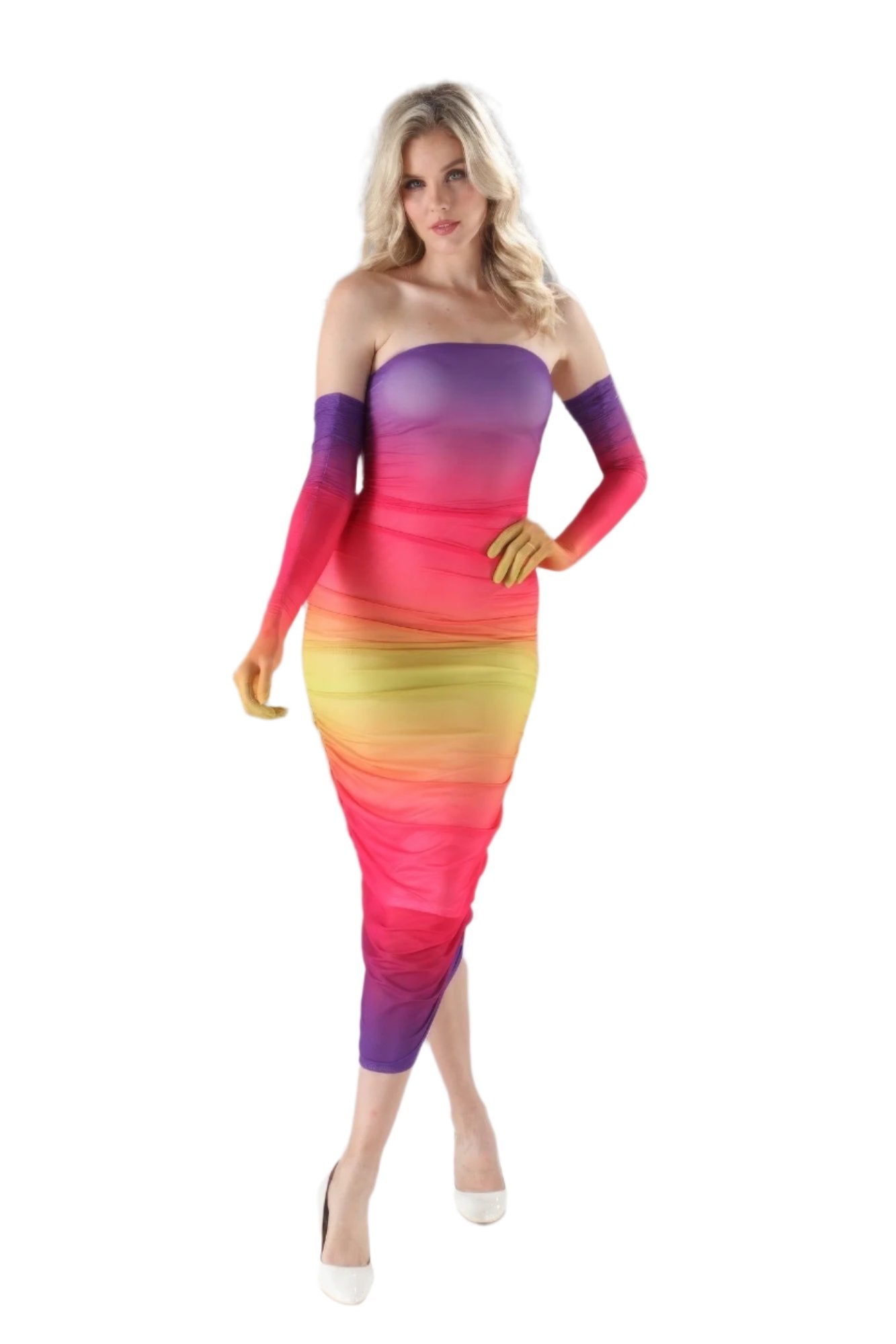 Strapless Dress With Gloves - Nova Store