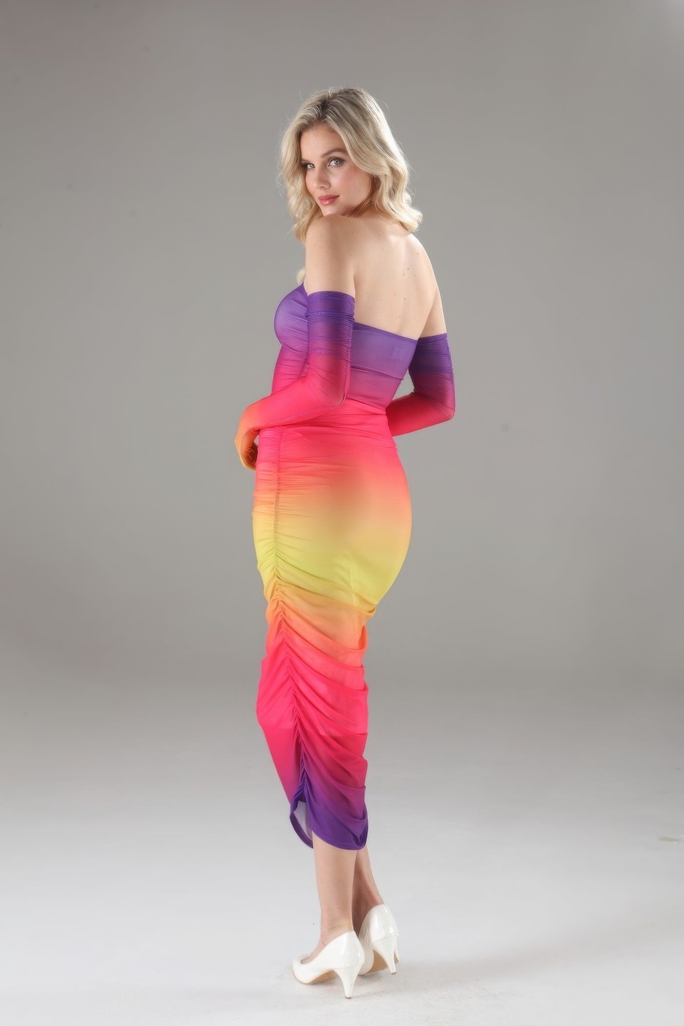 Strapless Dress With Gloves - Nova Store