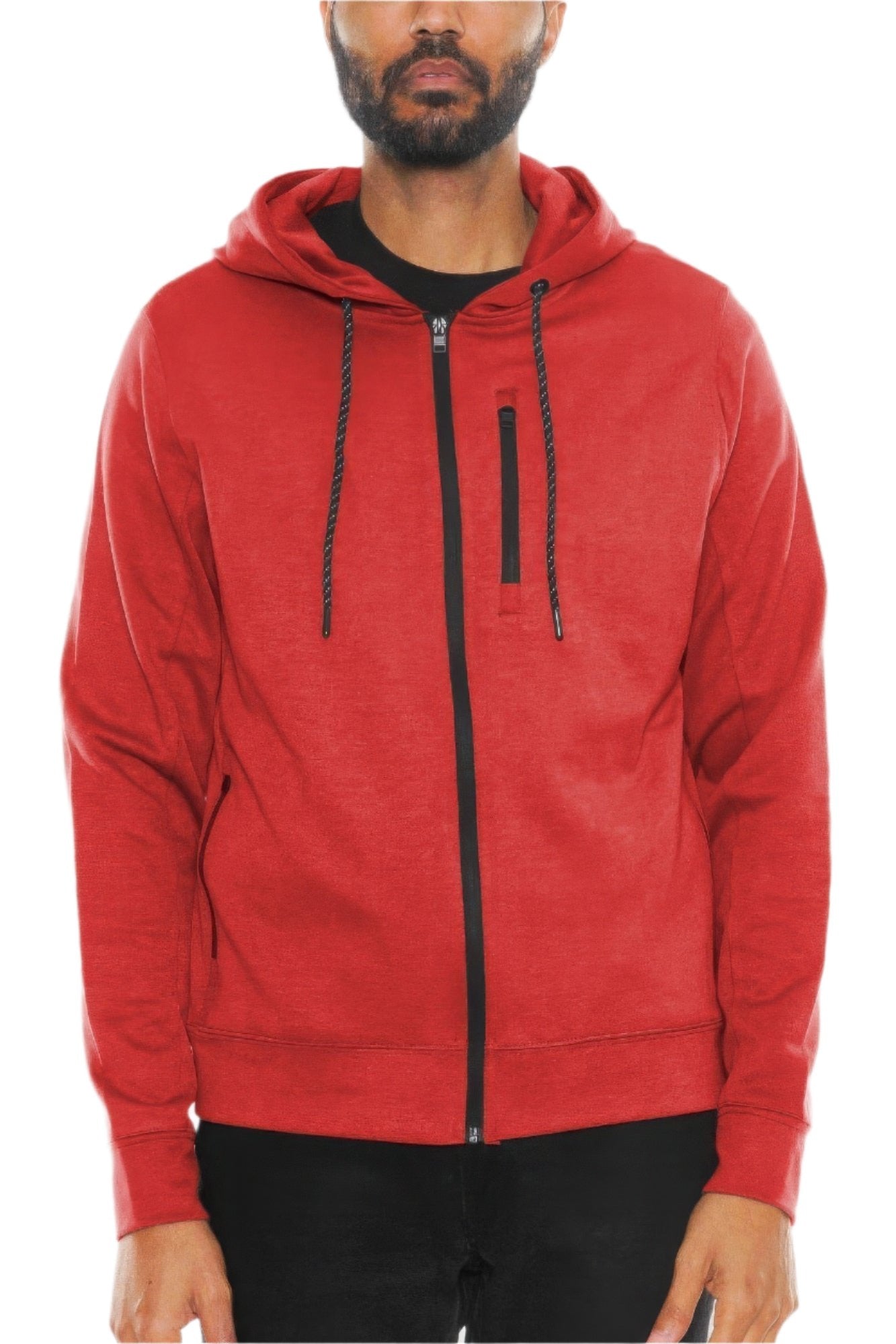 Solid Heathered Zip Up Jacket - Nova Store