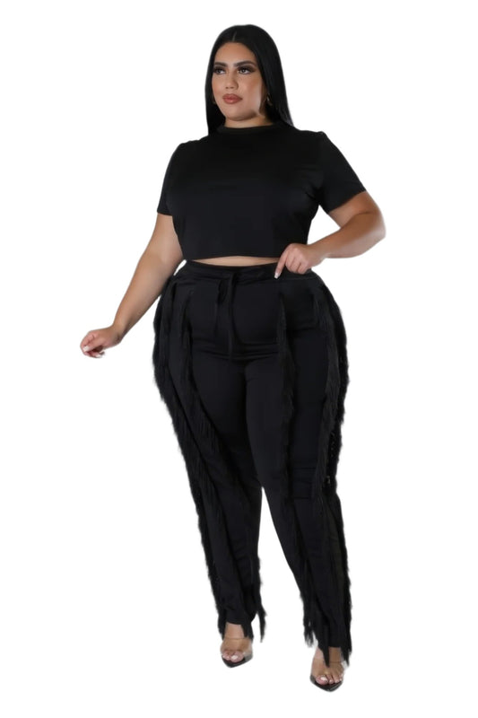 Black Crop Top Set | 2pcs Crop Top | Nova Store