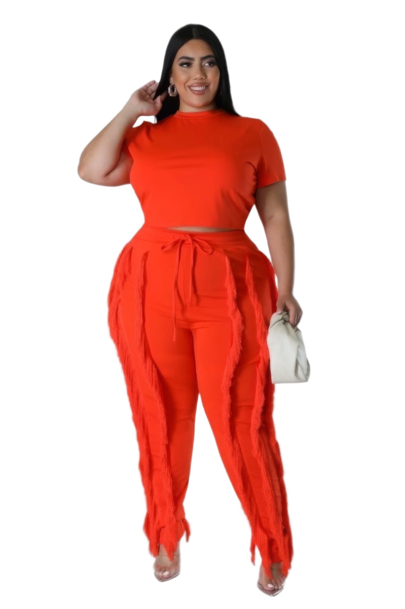 Orange Crop Top Set | Orange Crop Top | Nova Store