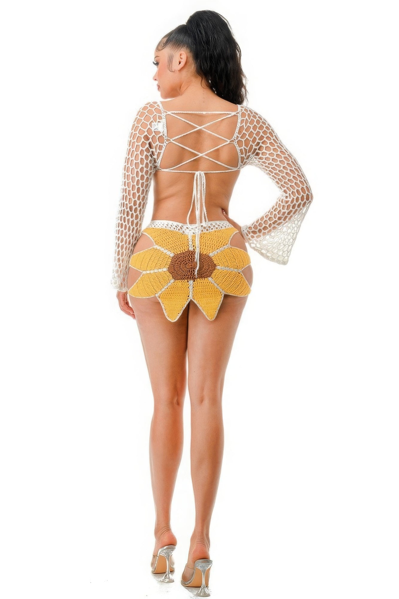 Crochet Mini Skirt Set | Sunflower Skirt Set | Nova Store