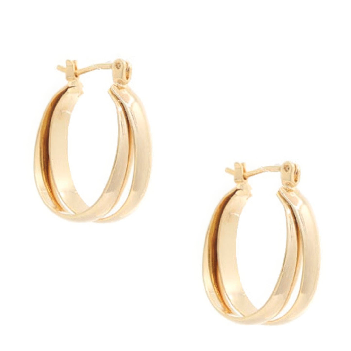 Sodajo Double Oval Hoop Gold Dipped Earring - Nova Store