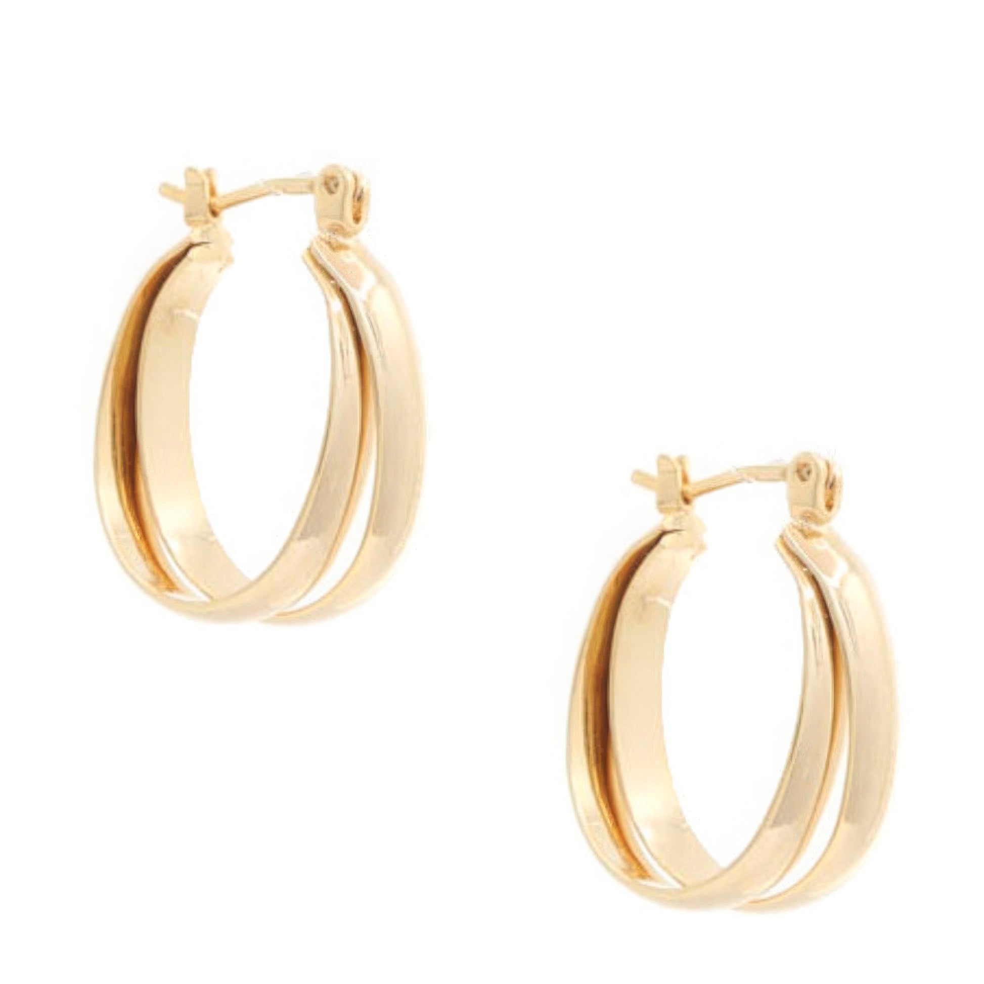 Sodajo Double Oval Hoop Gold Dipped Earring - Nova Store