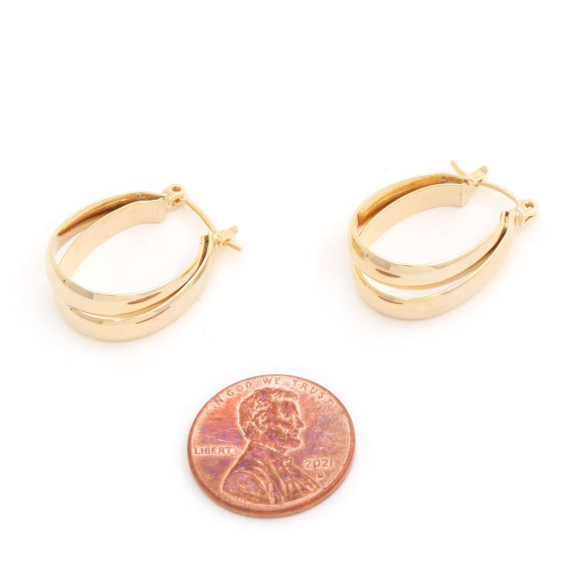 Sodajo Double Oval Hoop Gold Dipped Earring - Nova Store