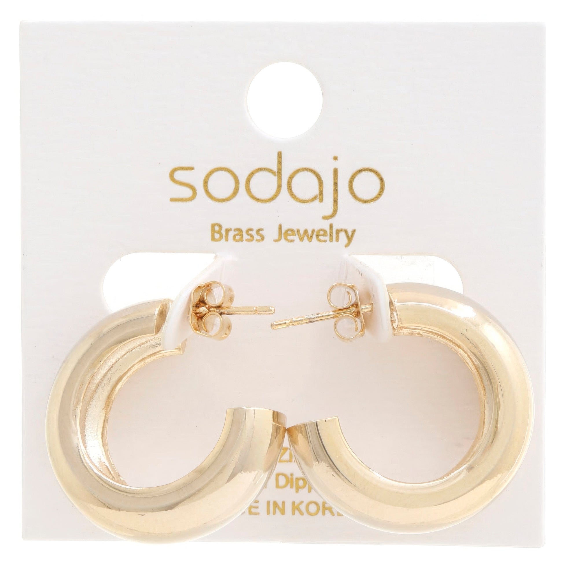 Sodajo Pipe Open Hoop Gold Dipped Earring - Nova Store