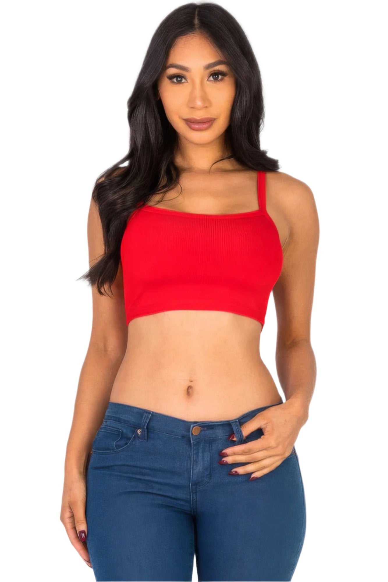 Ribbed Knit Cami Crop Top