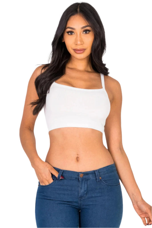 Ribbed Knit Cami Crop Top