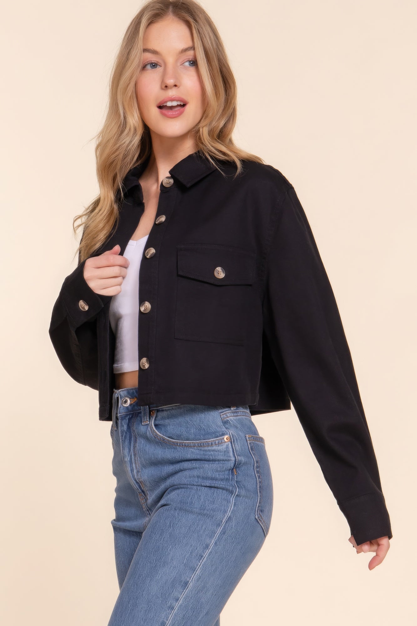 Black Short Jacket | Cotton Short Jacket | Nova Store