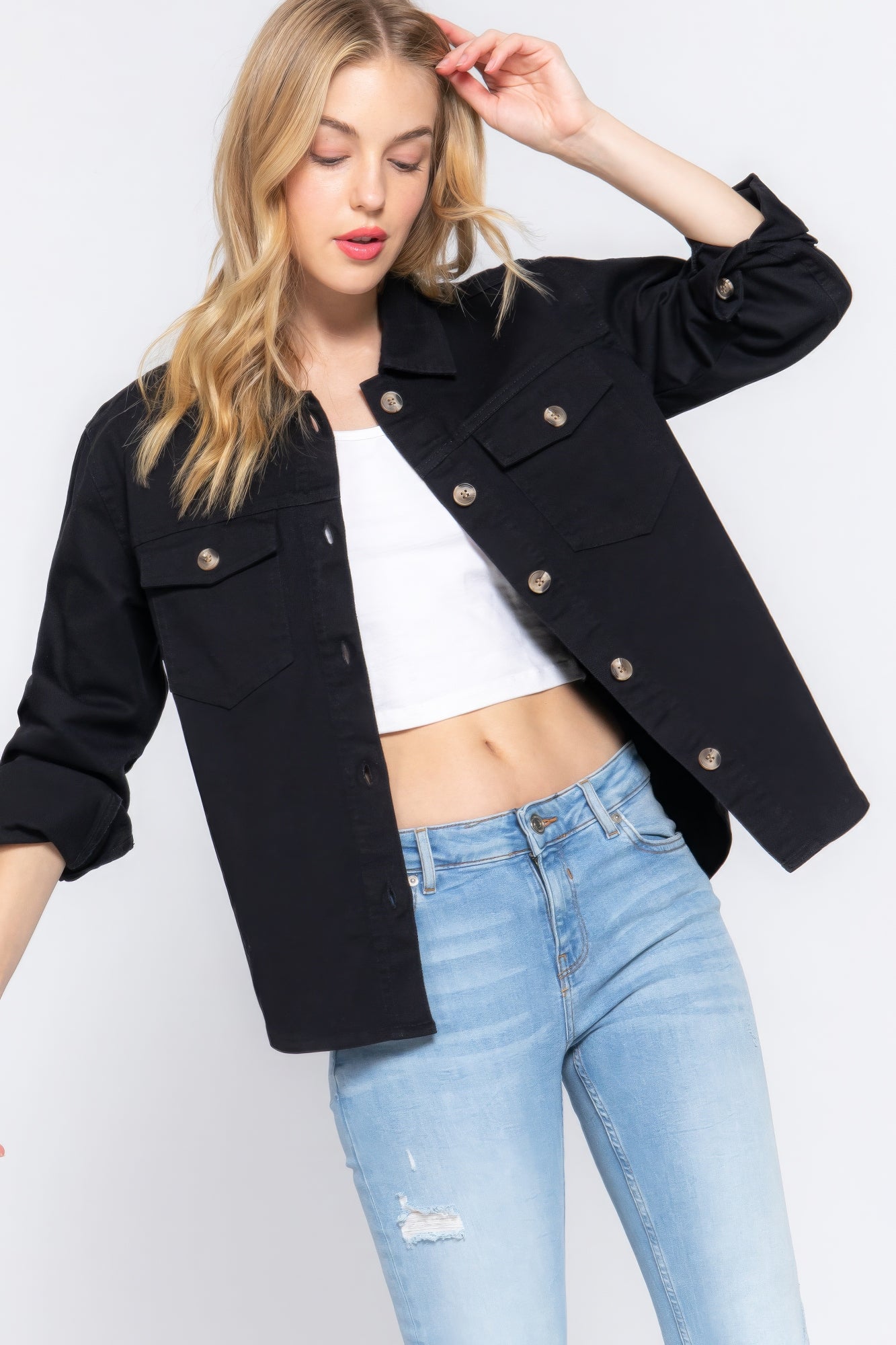 Black Denim Jacket | Women's Denim Jacket | Nova Store